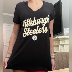 Nfl team apparel black pittsburgh Steelers shirt, size small, new with tags